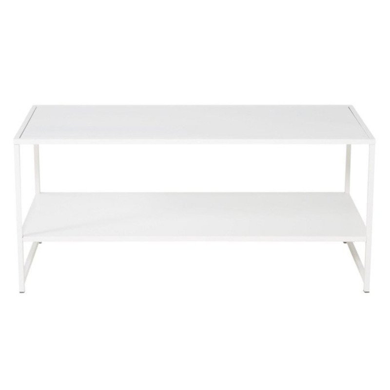 Table basse 2 plateaux en métal blanc SPAVA