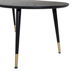 Table basse en bois noir pieds dorés DALA