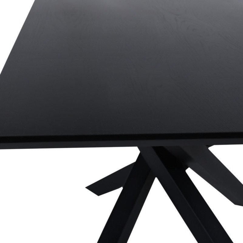 Table à manger 180x90cm pied central noir GLAVIE