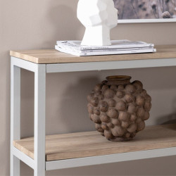 Console 2 plateaux en bois naturel RITZ