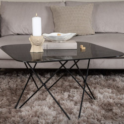 Table basse pied design effet marbre noir MALMA