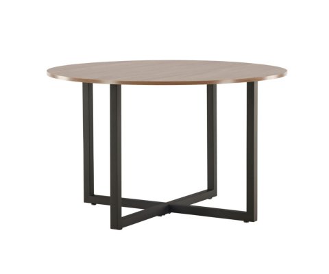 Table à manger ronde en bois et métal noir DURANA