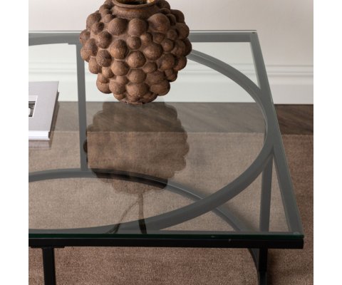 Table basse design en verre 90x90cm SKAI