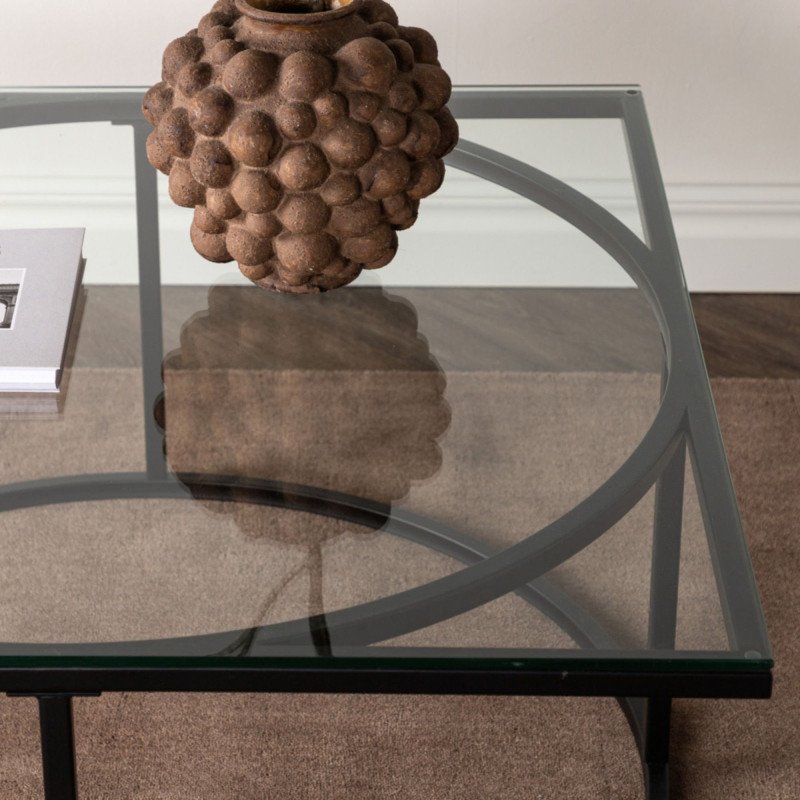 Table basse design en verre 90x90cm SKAI