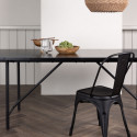 Table à manger minimaliste en bois et métal 200cm DELLA