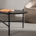 Table basse minimaliste noir en bois et métal PUMBA