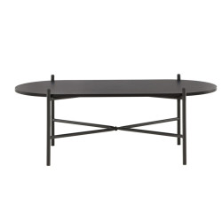 Table basse minimaliste noir en bois et métal PUMBA