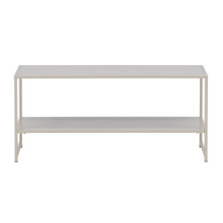 Table basse rectangulaire 2 plateaux en métal beige SPAVA