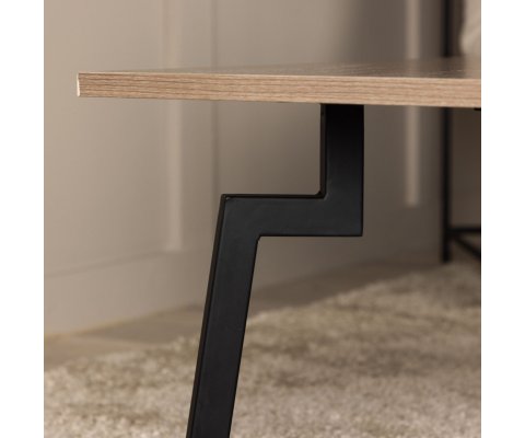 Table basse design rectangualire en bois pieds métal YAARA