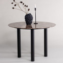 Table à manger design effet marbre et métal 106cm HASPEN