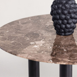 Table à manger design effet marbre et métal 106cm HASPEN