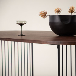 Grande table à manger élégante en bois et métal 220cm OMNIKA