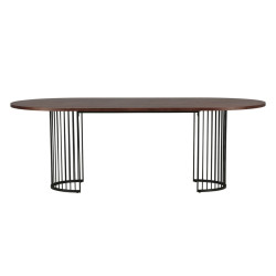Grande table à manger élégante en bois et métal 220cm OMNIKA