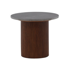 Table d'appoint design effet marbre et bois AYRON