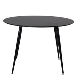 Table à manger ronde noire avec pieds en métal AMANDA