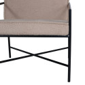 Fauteuil minimaliste en tissu bouclé et métal noir RAPHAELLE