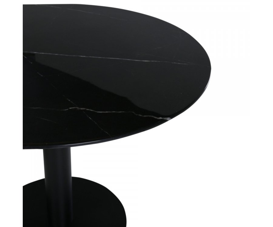 Table à manger design effet marbre et pied en métal PILLOW