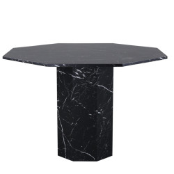 Table à manger design effet marbre noir MARBY