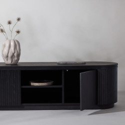 Meuble TV morderne noir 160cm BAKA