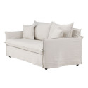 Canapé moderne 3 places revêtement en lin blanc MOHA