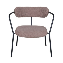 Fauteuil minimaliste en tissu bouclé et métal BUFFY