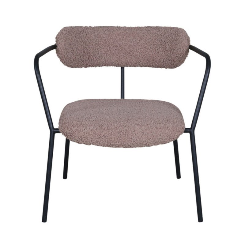 Fauteuil minimaliste en tissu bouclé et métal BUFFY