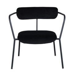 Fauteuil minimaliste en velours et métal BUFFY