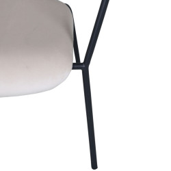 Fauteuil minimaliste en velours et métal BUFFY