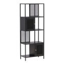 Armoire haute industrielle en métal noir 180cm OLGA