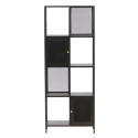 Armoire haute industrielle en métal noir 180cm OLGA