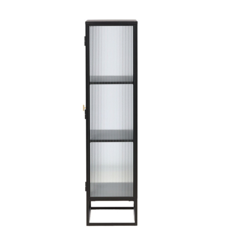 Armoire tendance en métal noir et portes vitrées GARRY