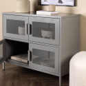 Buffet bas style industriel en métal 4 portes PARME