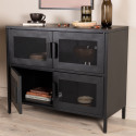 Buffet bas style industriel en métal 4 portes PARME