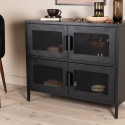 Buffet bas style industriel en métal 4 portes PARME