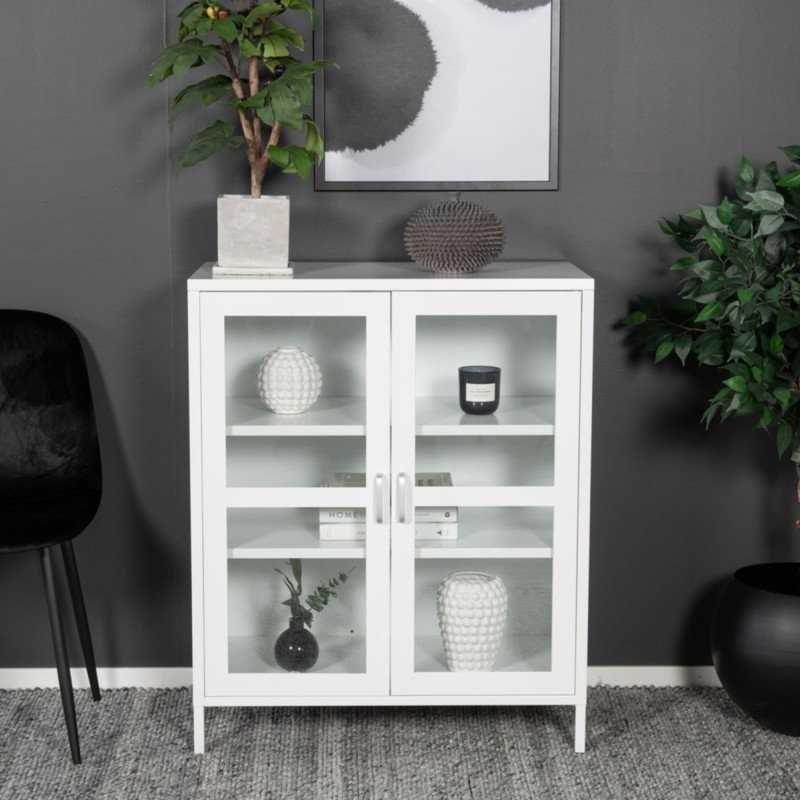 Buffet tendance avec portes vitrées en métal ALTEA