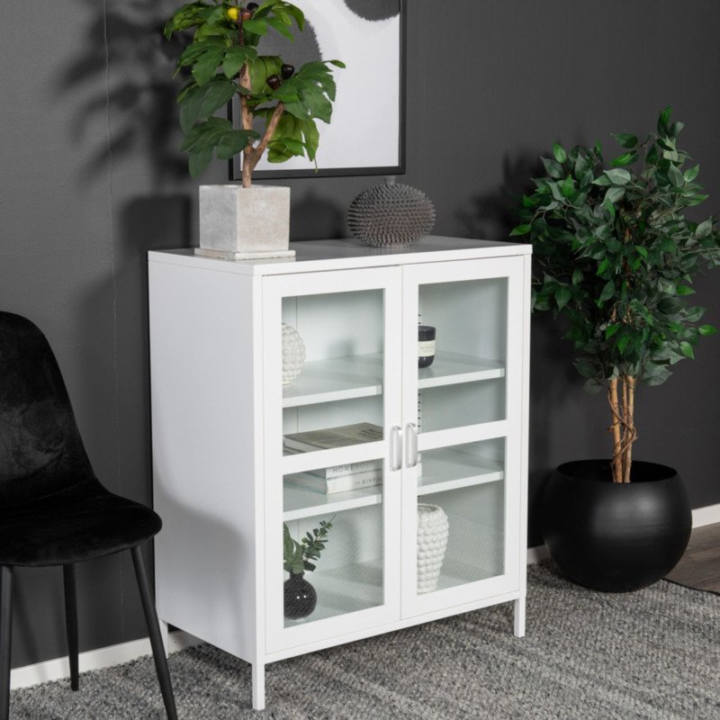Buffet tendance avec portes vitrées en métal ALTEA