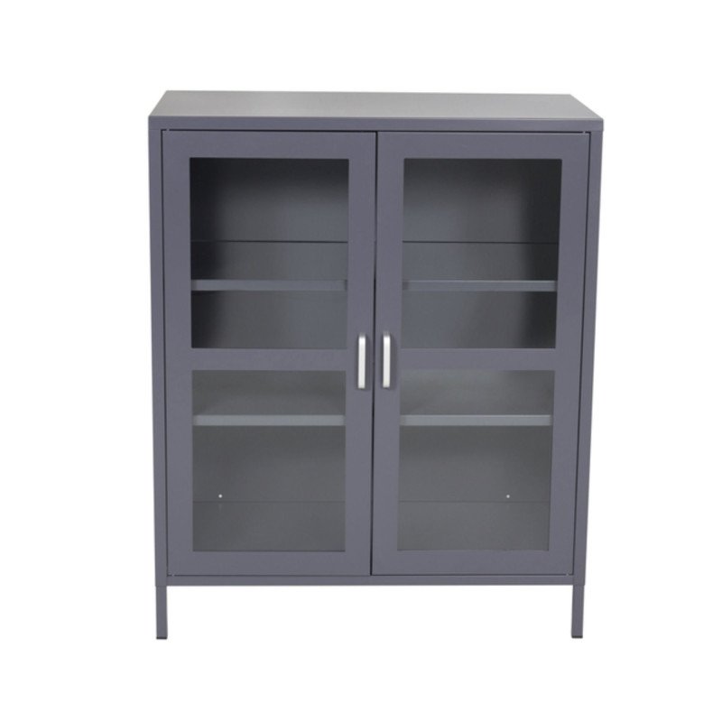 Buffet tendance avec portes vitrées en métal ALTEA