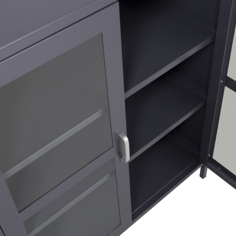 Buffet tendance avec portes vitrées en métal ALTEA