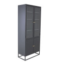 Buffet haut vitré moderne 4 portes en acier 190cm RIRI