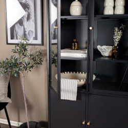Buffet haut vitré moderne 4 portes en acier 190cm RIRI