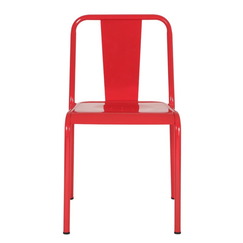 Chaise minimaliste en métal brillant CLARISSE