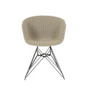 Chaise en tissu rembourré pieds métal noir RAY