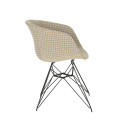 Chaise en tissu rembourré pieds métal noir RAY