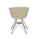 Chaise en tissu rembourré pieds métal noir RAY