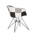 Chaise en tissu rembourré pieds métal noir RAY