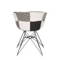 Chaise en tissu rembourré pieds métal noir RAY