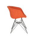 Chaise en tissu rembourré pieds métal noir RAY