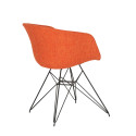 Chaise en tissu rembourré pieds métal noir RAY
