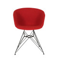 Chaise en tissu rembourré pieds métal noir RAY