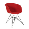 Chaise en tissu rembourré pieds métal noir RAY